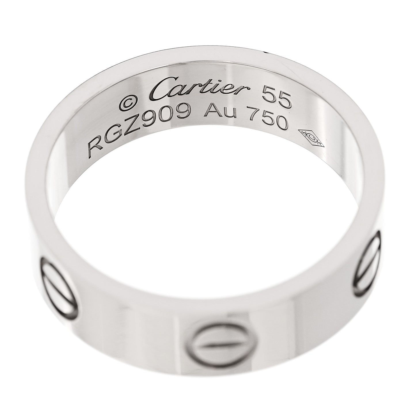 18K White Gold 5.5mm LOVE Ring 55 7.25
