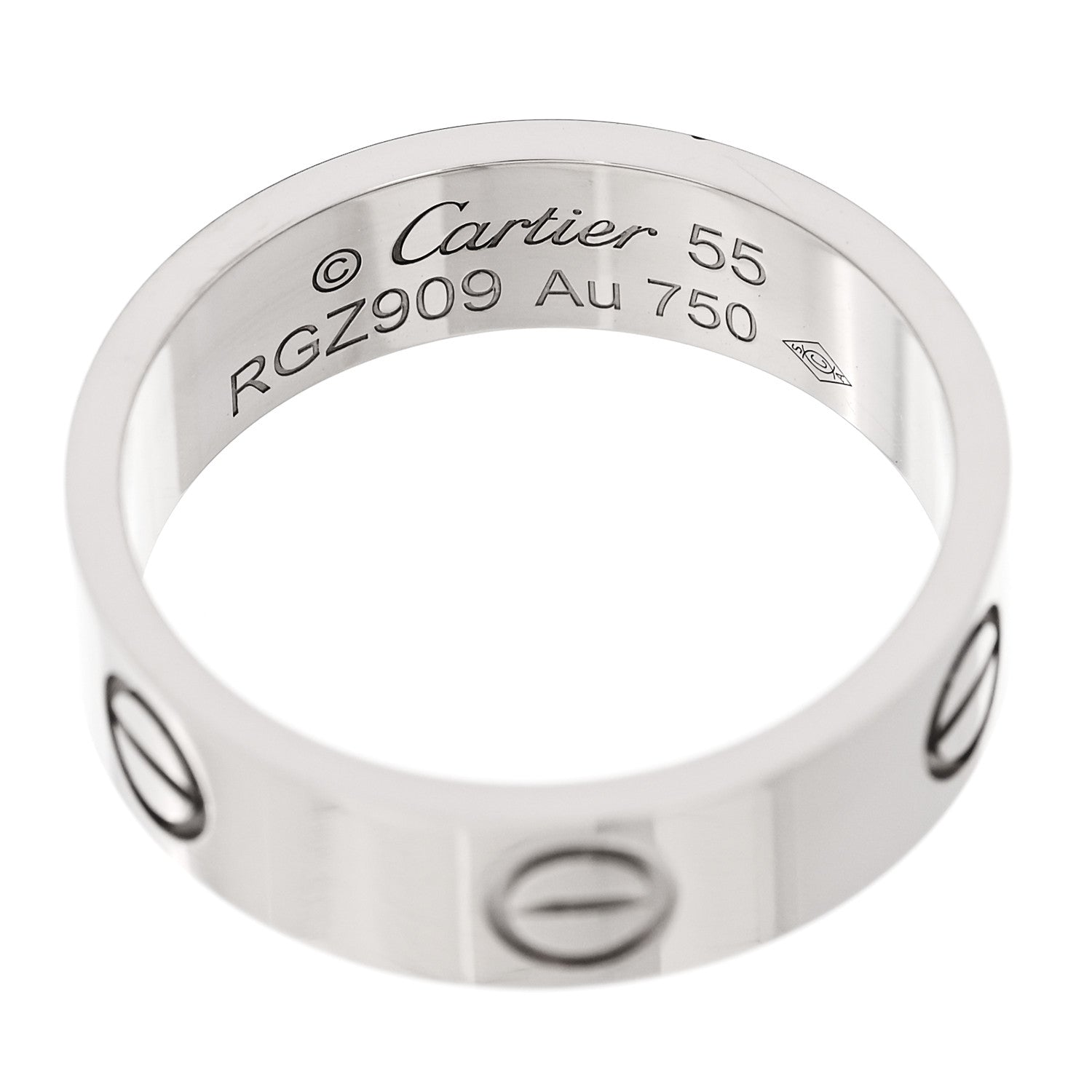 Cartier 18K White Gold 5.5mm LOVE Ring 55 7.25 4 of 5