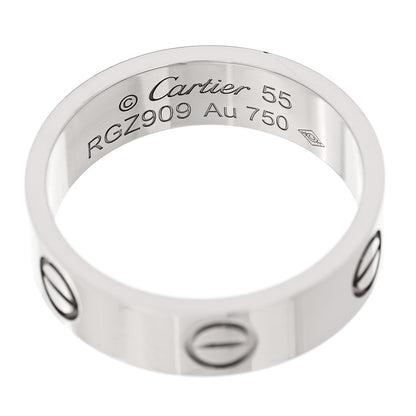 Cartier 18K White Gold 5.5mm LOVE Ring 55 7.25 4 of 5