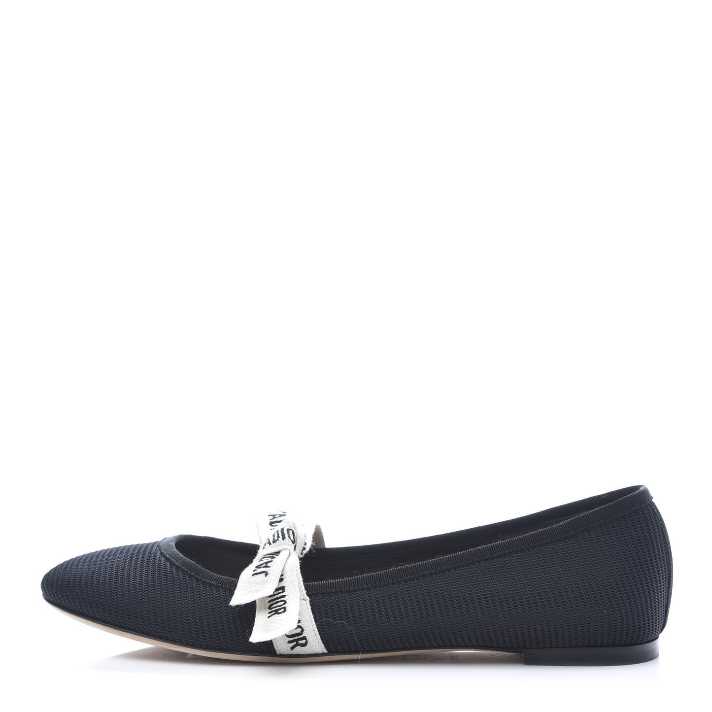 Fabric Ribbon Embroidered J'Adior Ballet Flats 41 Black