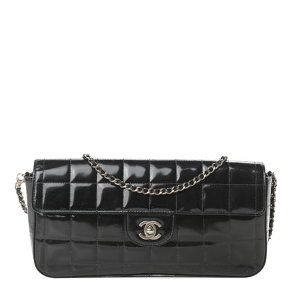 Chanel Patent Quilted East West Chocolate Bar Flap Black 1 of 14