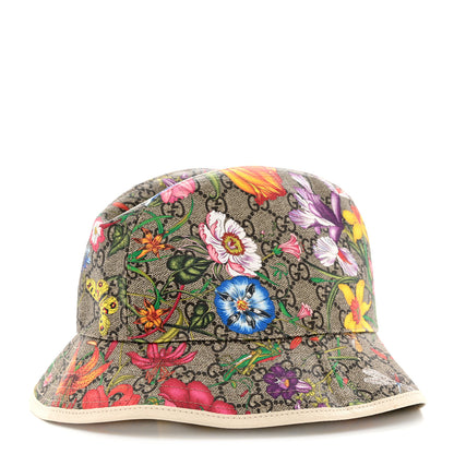 Gucci GG Supreme Monogram Flora Bucket Hat White 1 of 11