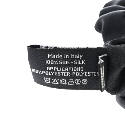 Chanel Silk CC Hair Tie Black Ecru 4 of 7