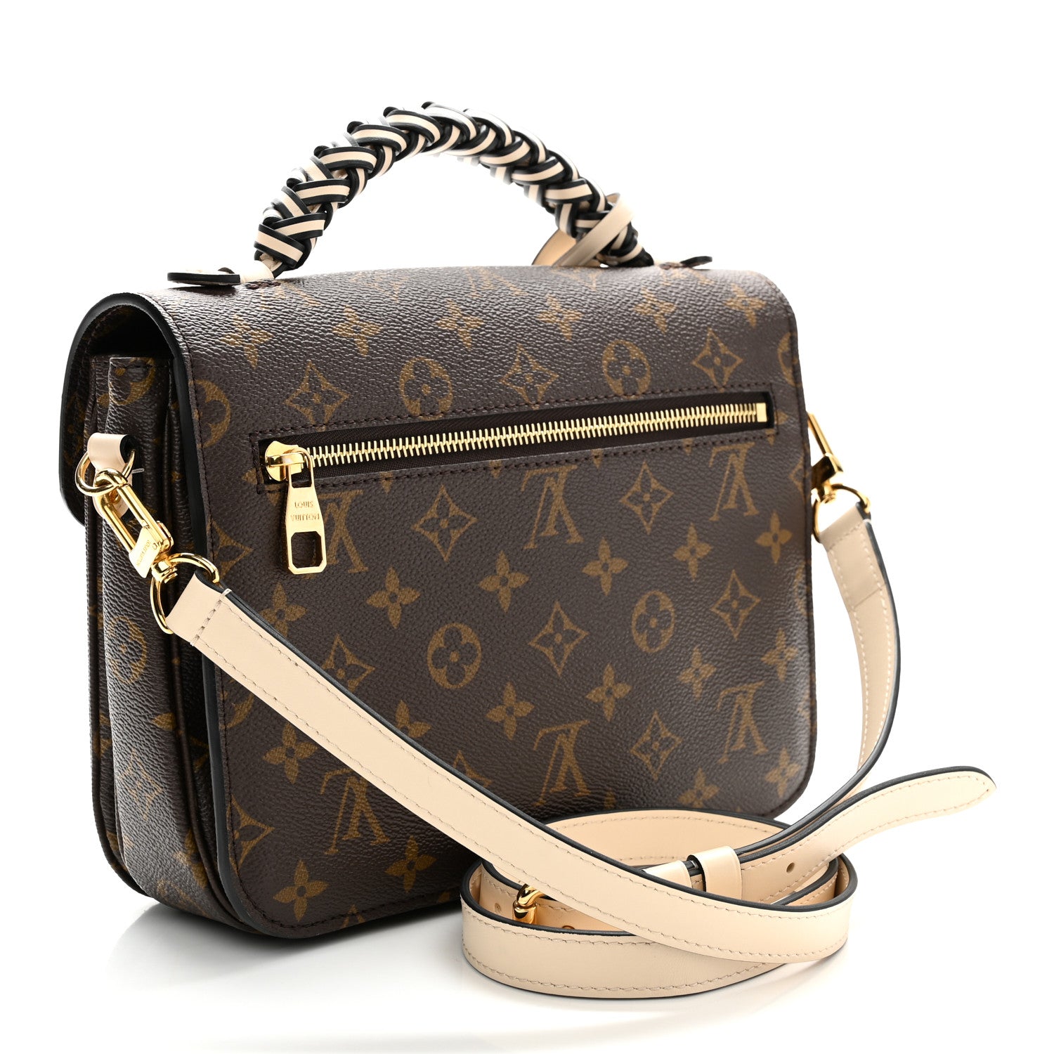 Louis Vuitton Monogram Braided Pochette Metis Creme Beige 3 of 9