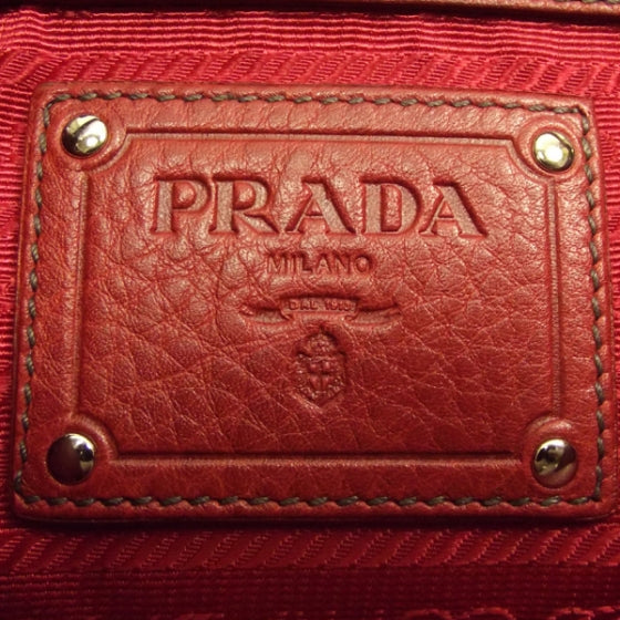 Prada Vitello Daino Shoulder Bag Rubino 7 of 12