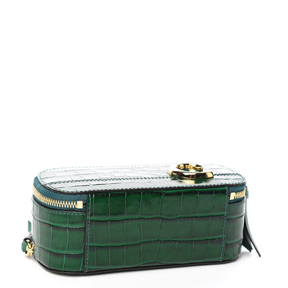 Chloe Calfskin Crocodile Embossed Mini C Vanity Bag Woodsy Green 4 of 10