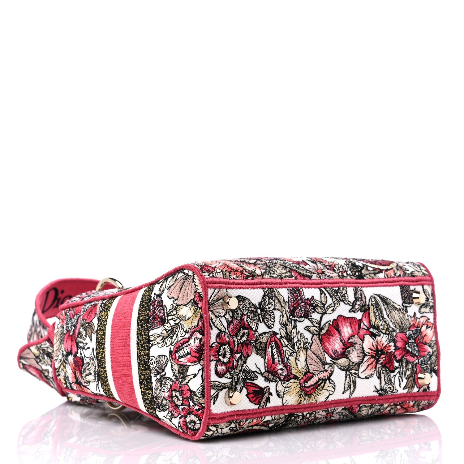 Christian Dior Canvas Embroidered Butterfly Print Medium Lady D-Lite Multicolor 4 of 10
