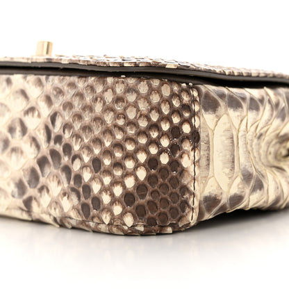 Chanel Snakeskin Metal Top Handle Carry Chic Flap 10 of 15