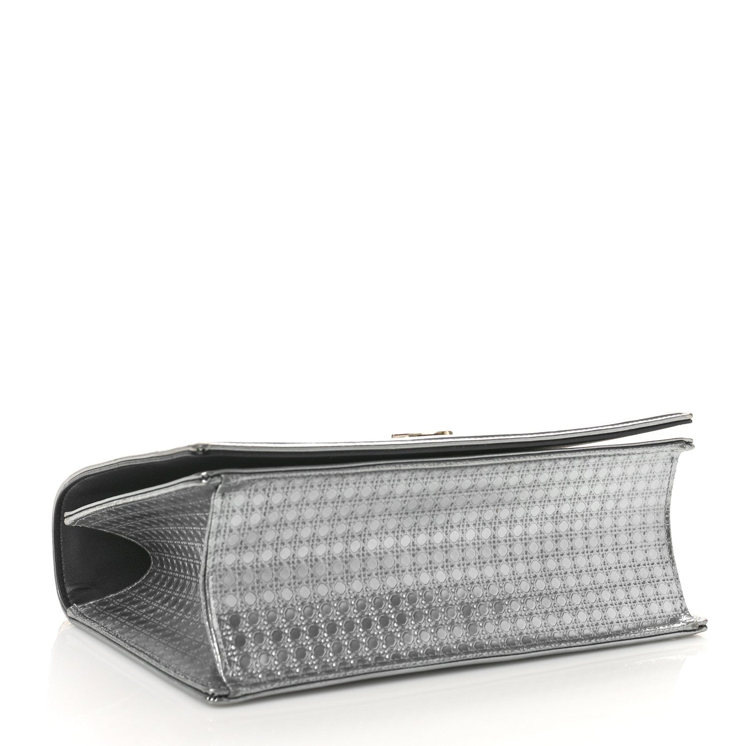 Christian Dior Metallic Patent Micro-Cannage Medium Diorama Flap Bag Silver 4 of 8