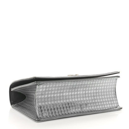 Christian Dior Metallic Patent Micro-Cannage Medium Diorama Flap Bag Silver 4 of 8