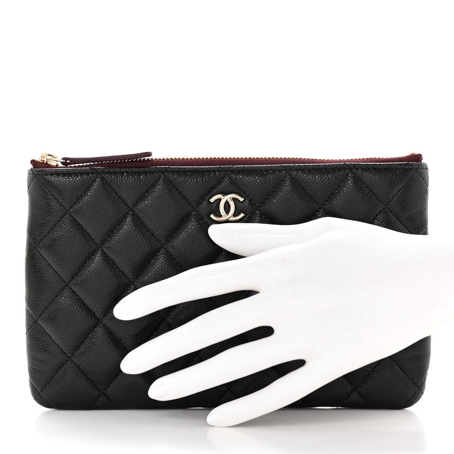 Caviar Quilted Cosmetic Case Black