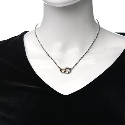 David Yurman Sterling Silver 18K Yellow Gold Belmont Pendant Necklace 2 of 4