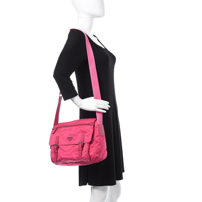Prada Nylon Vela Sport Messenger Bag Fuxia 2 of 9