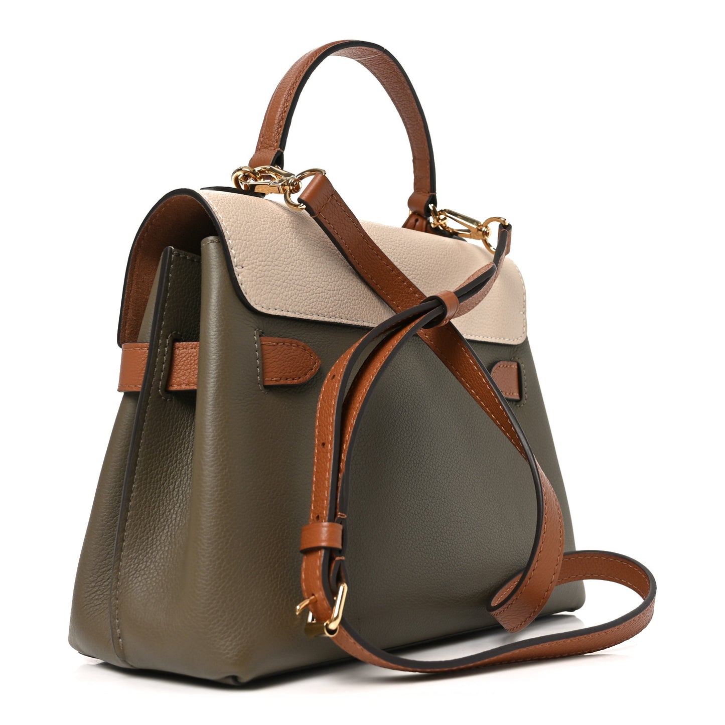 Soft Calfskin Lockme Ever BB Smokey Brown Quartz Green