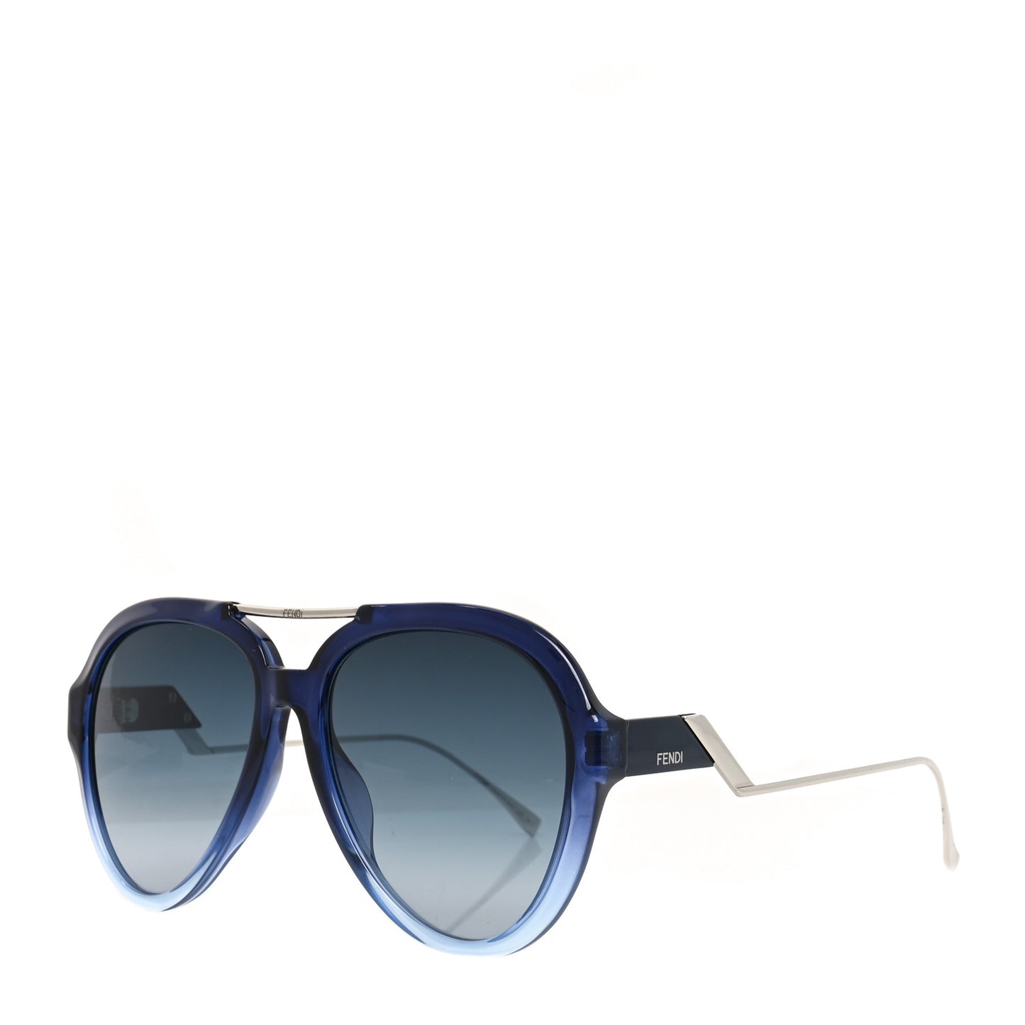 Metal Acetate Aviator Sunglasses FF 0322 Blue Silver