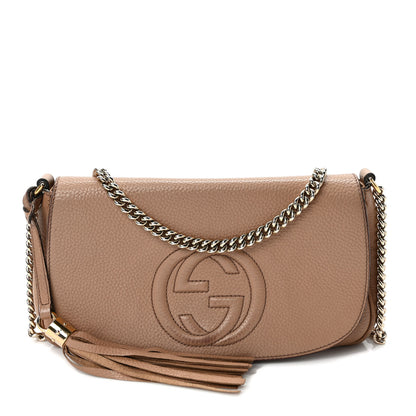 Gucci Pebbled Calfskin Medium Soho Flap Crossbody Camelia 1 of 14