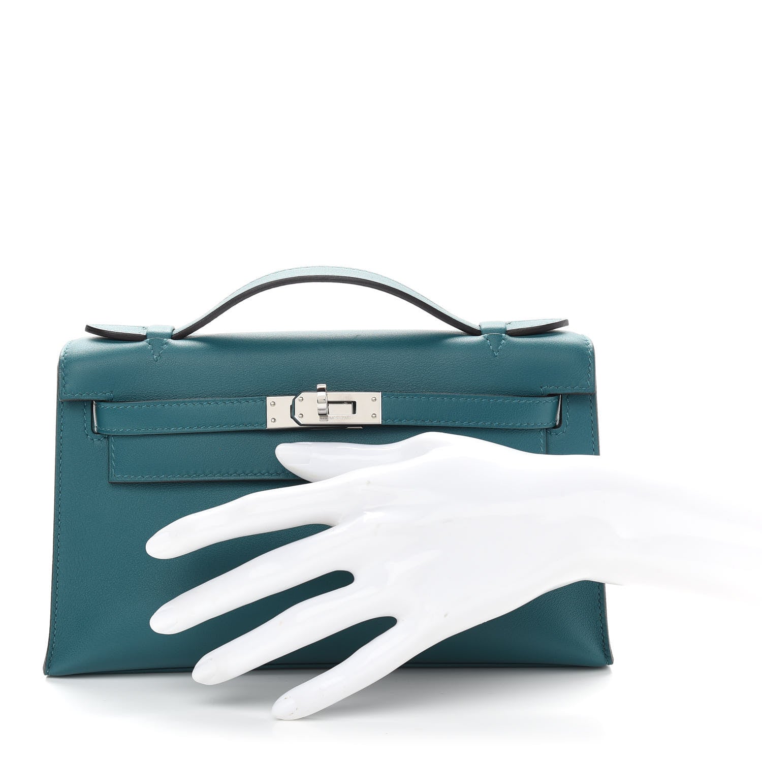 Hermes Swift Kelly Pochette Clutch Vert Bosphore 6 of 17