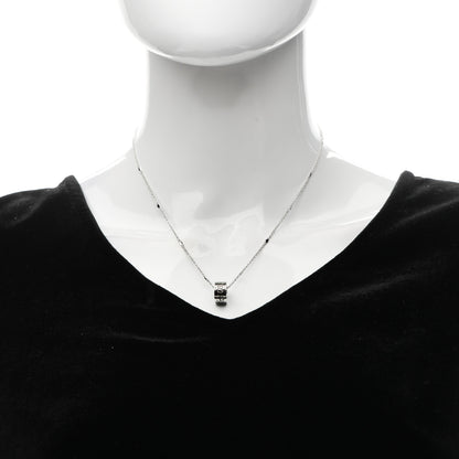 Gucci 18K White Gold Enamel Icon Twirl Pendant Necklace 2 of 6