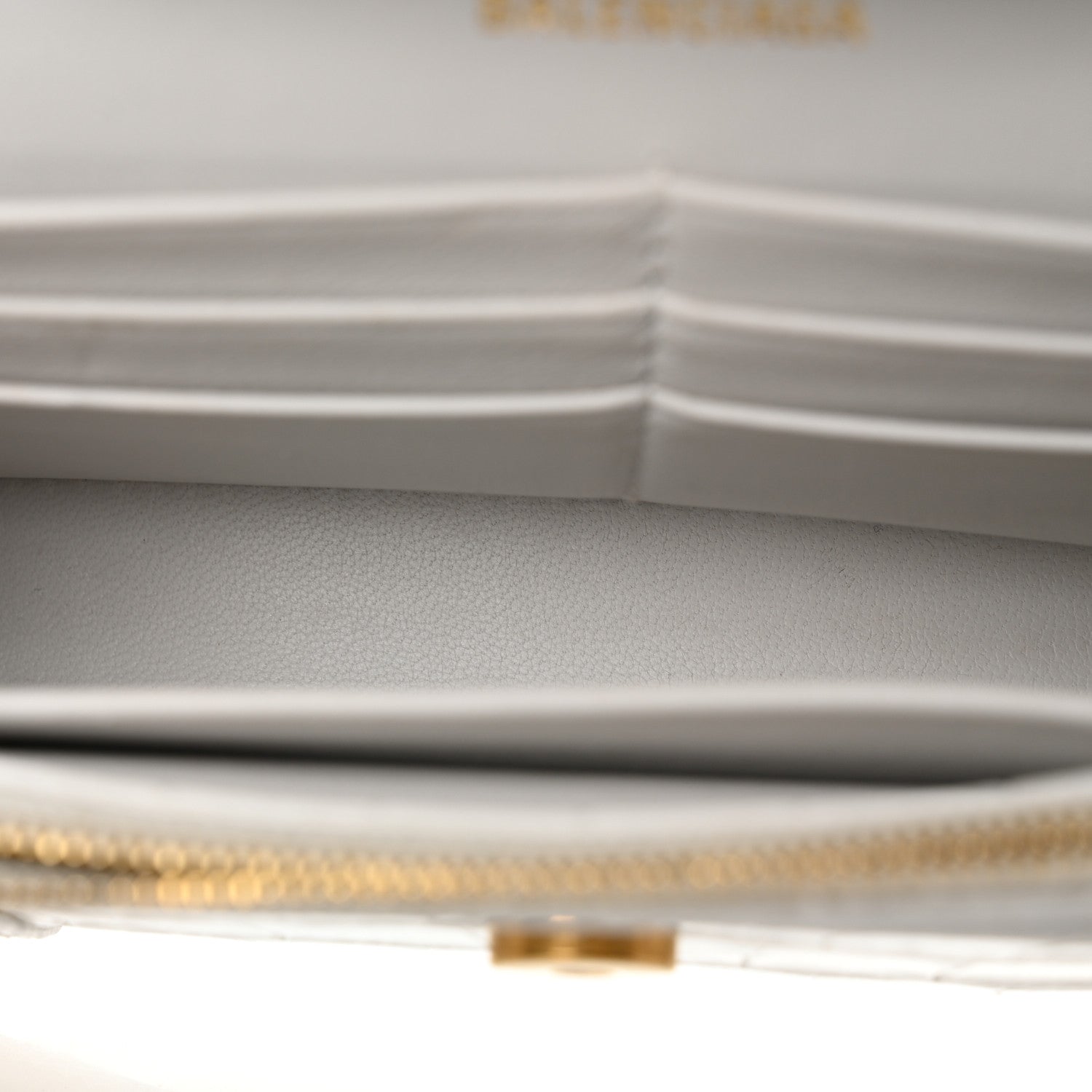 Balenciaga Shiny Calfskin Crocodile Embossed Hourglass Chain Bag White 5 of 10