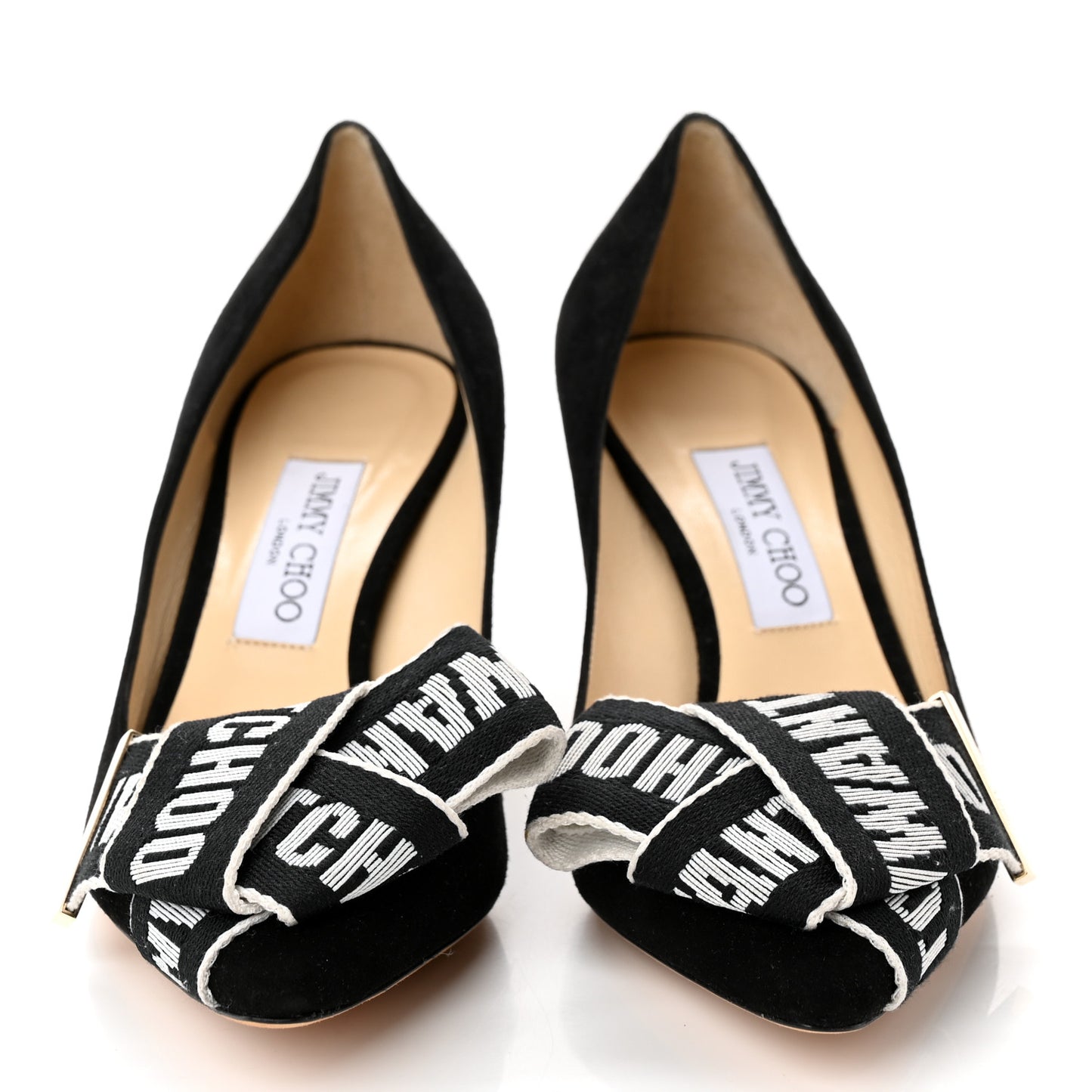 Suede Logo Bow Tegan 60 Pumps 39 Black Chalk