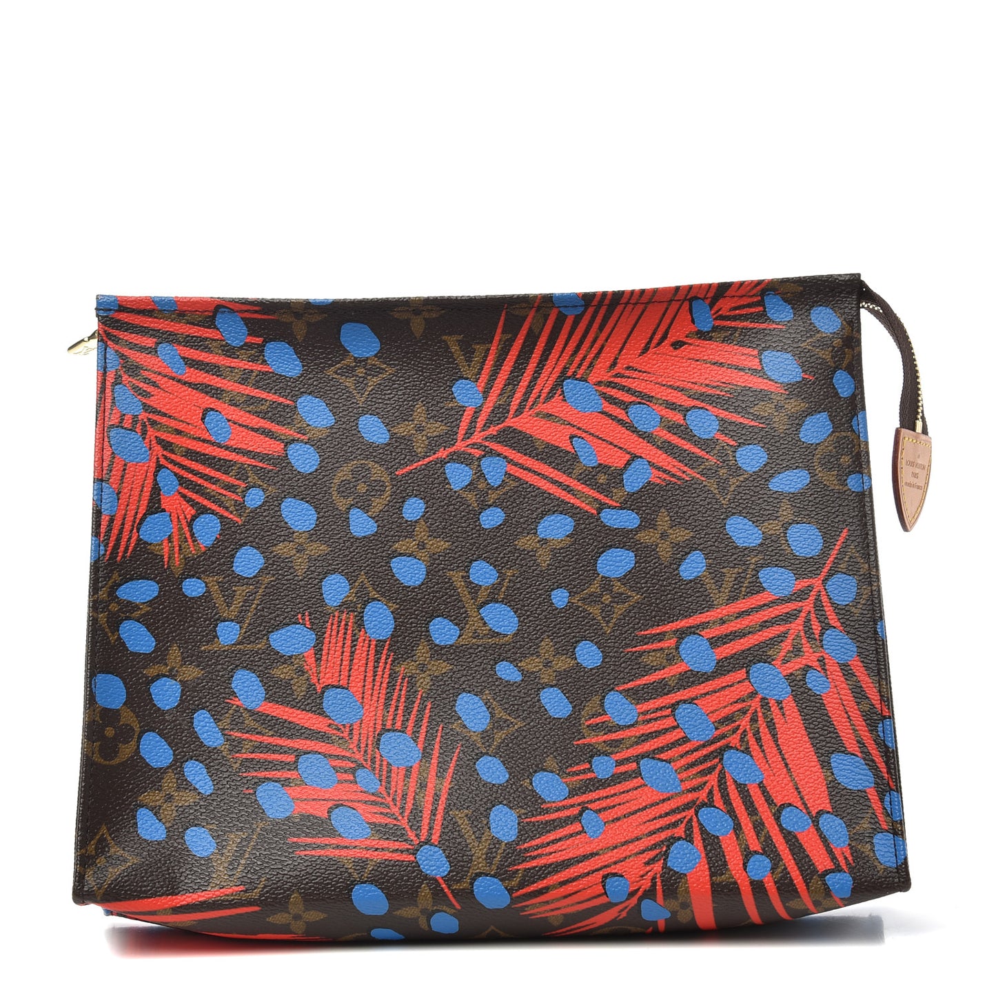 Monogram Jungle Dots Toiletry Pouch 26 Coquelicot Denim