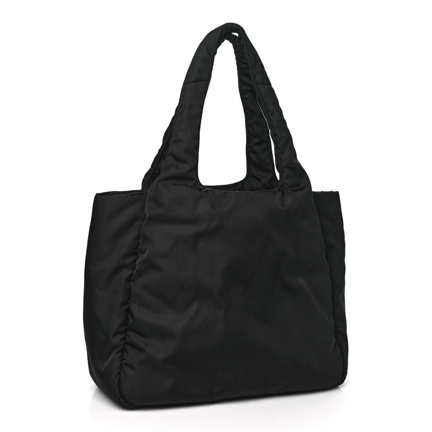 Re-Nylon Soft Padded Large Tote Bag Black