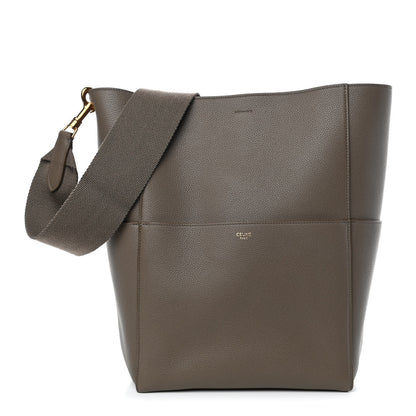 Celine Soft Grained Calfskin Sangle Bucket Bag Taupe 1 of 4