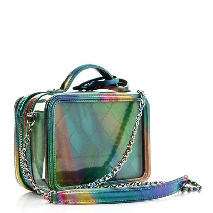 Chanel PVC Patent Calfskin Patent Lambskin Small CC Vanity Case Green 3 of 10