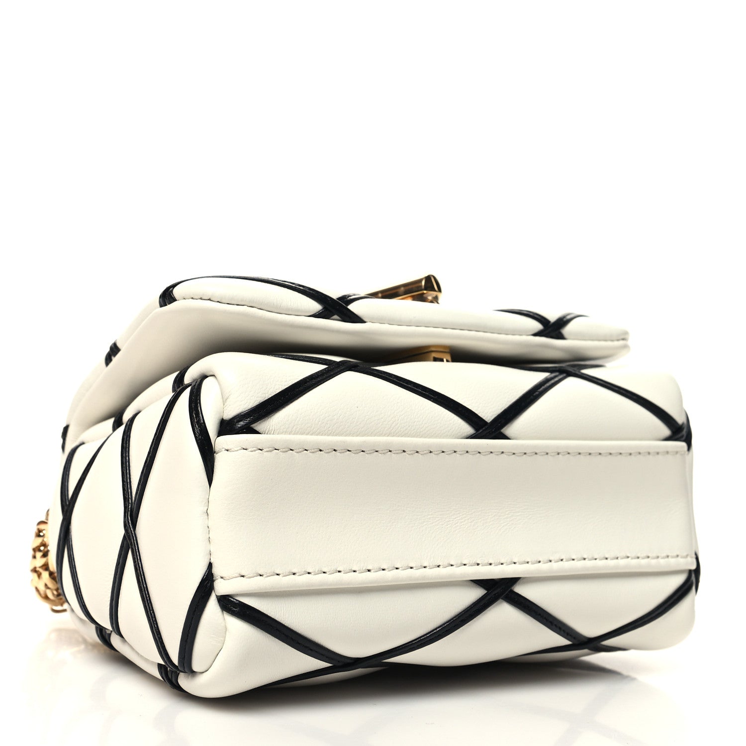 Louis Vuitton Lambskin Malletage Pico GO-14 White Black 4 of 10