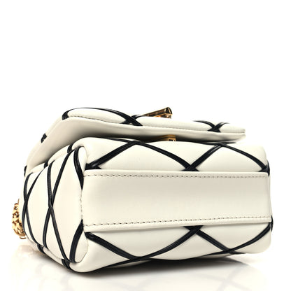 Louis Vuitton Lambskin Malletage Pico GO-14 White Black 4 of 10