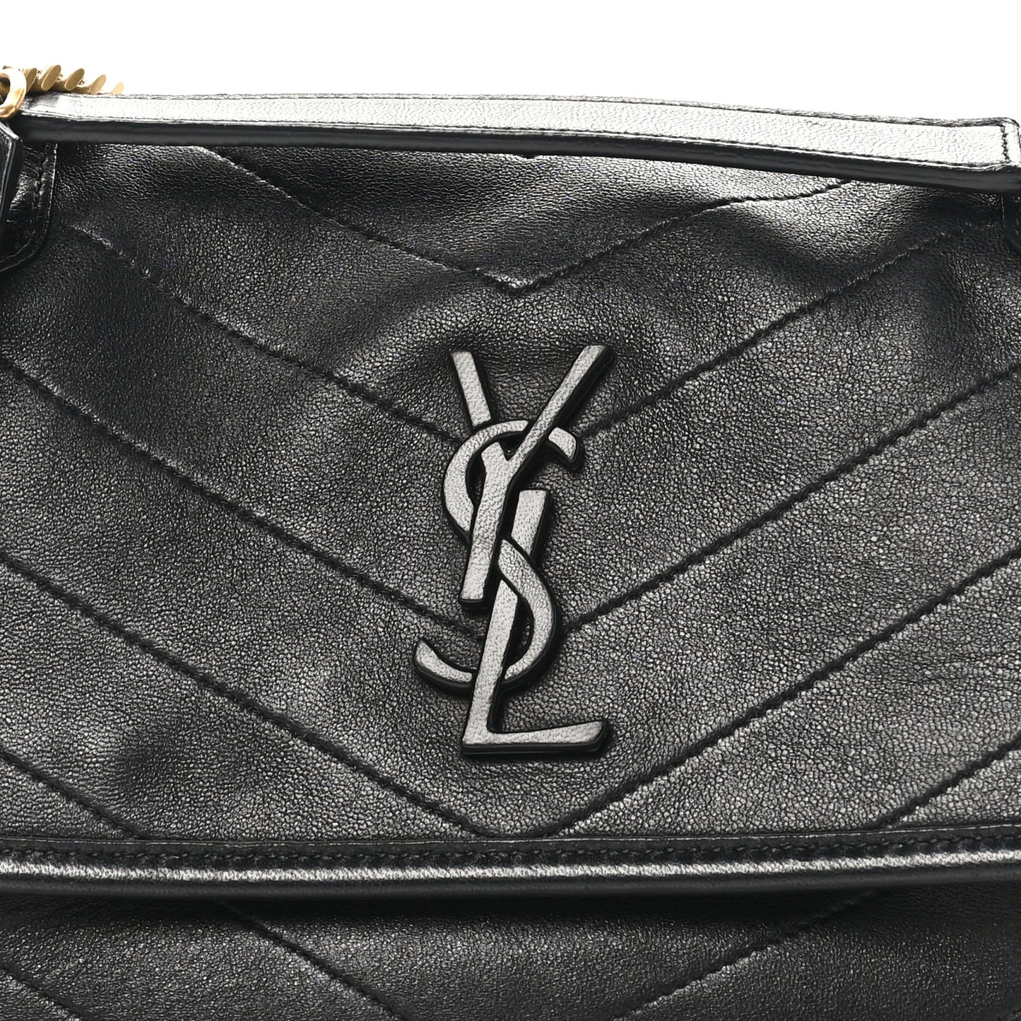Lambskin Matelasse Monogram Baby Niki Chain Satchel Black