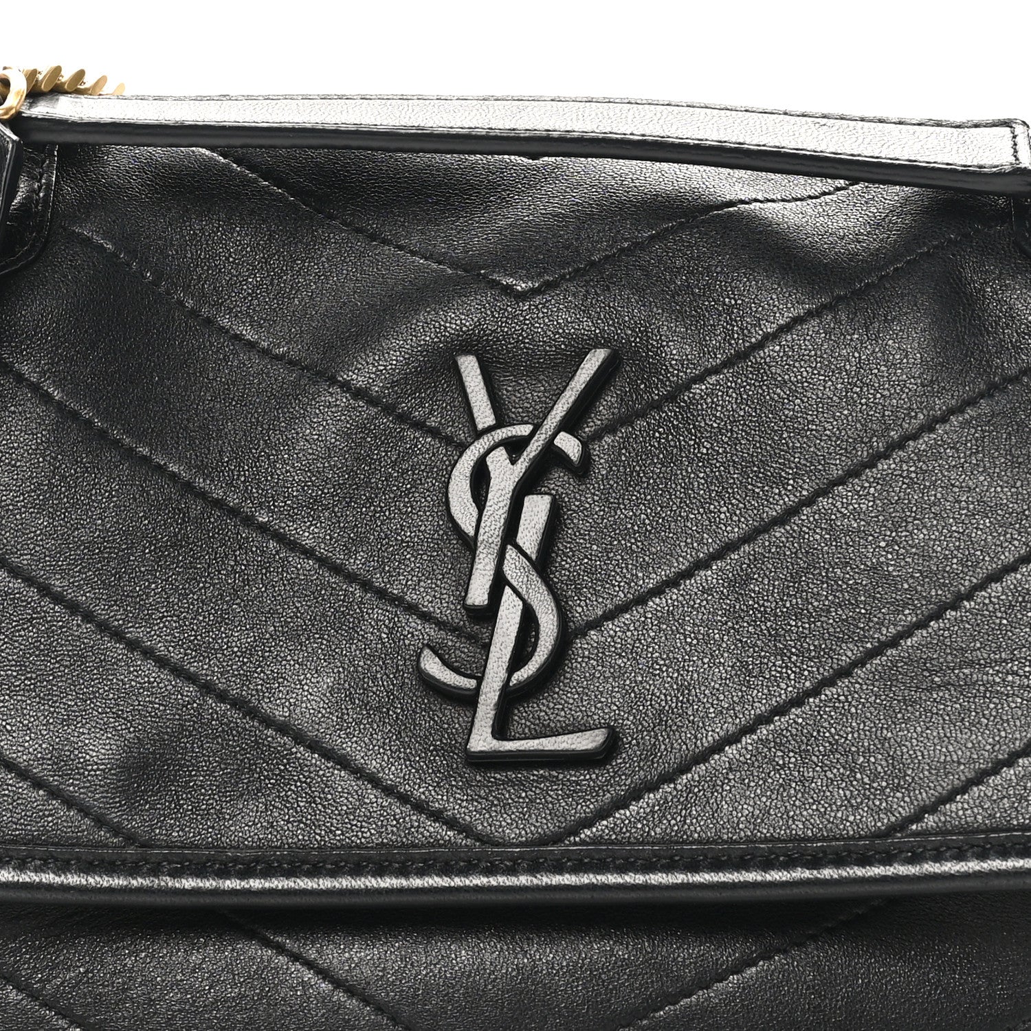 Saint Laurent Lambskin Matelasse Monogram Baby Niki Chain Satchel Black 8 of 10