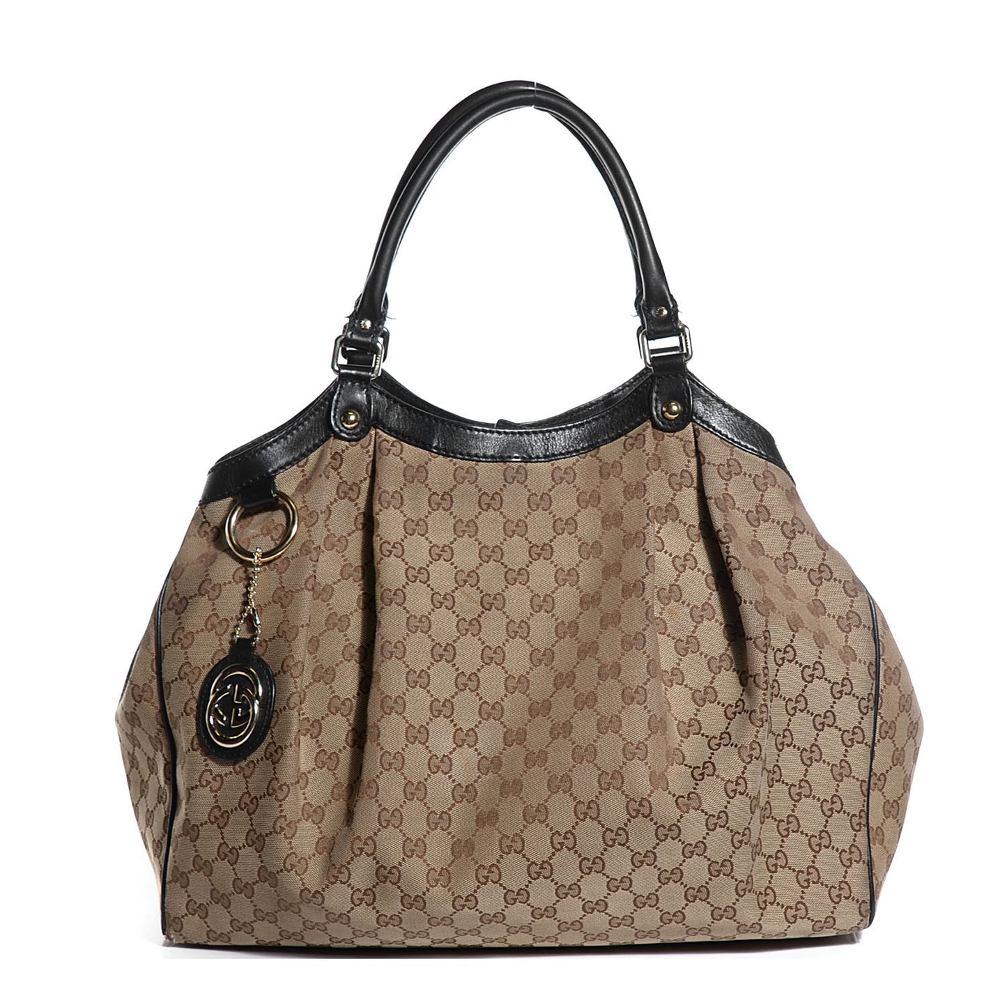 Monogram Large Sukey Tote Beige Ebony Black