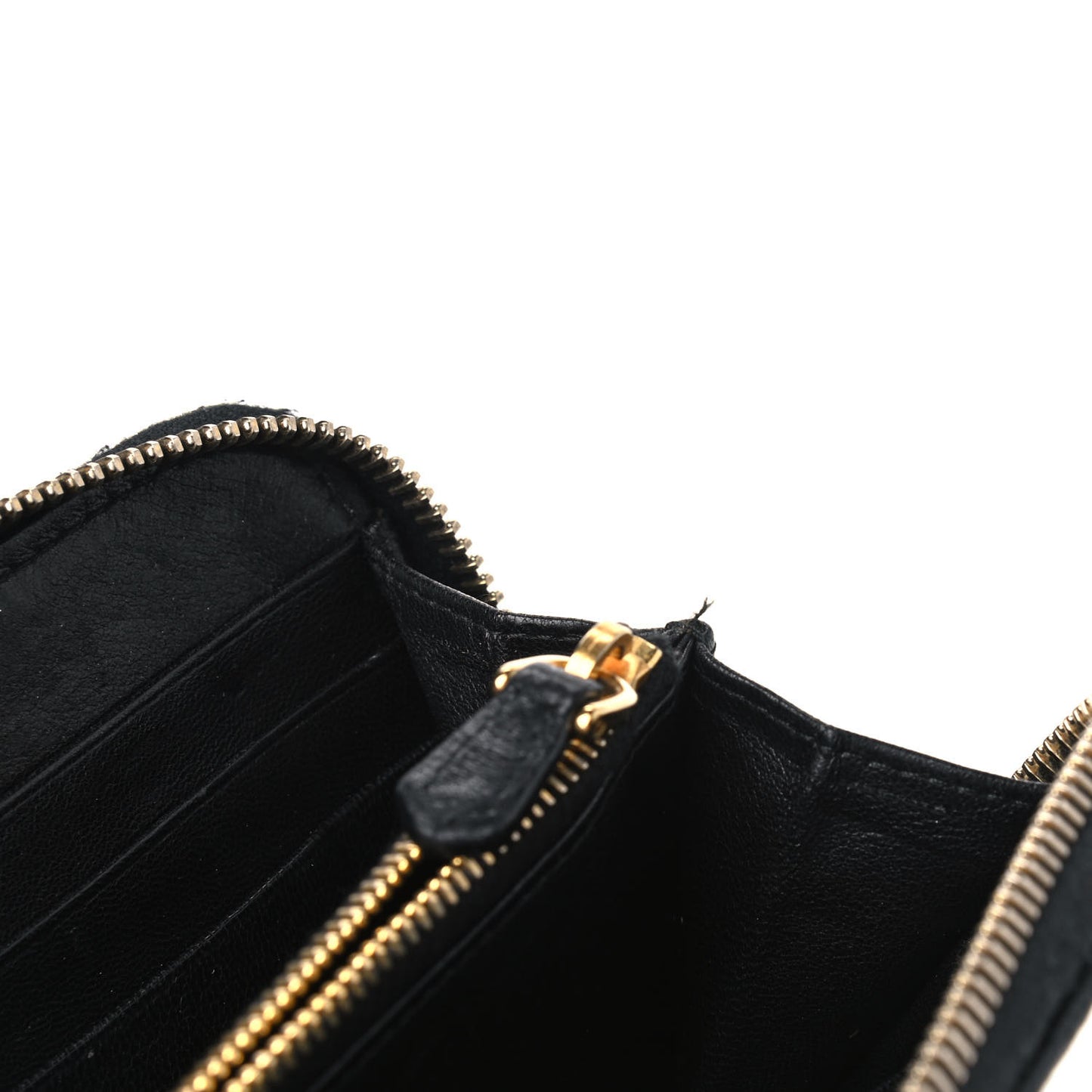 Nappa Gaufre Zip Around Wallet Black