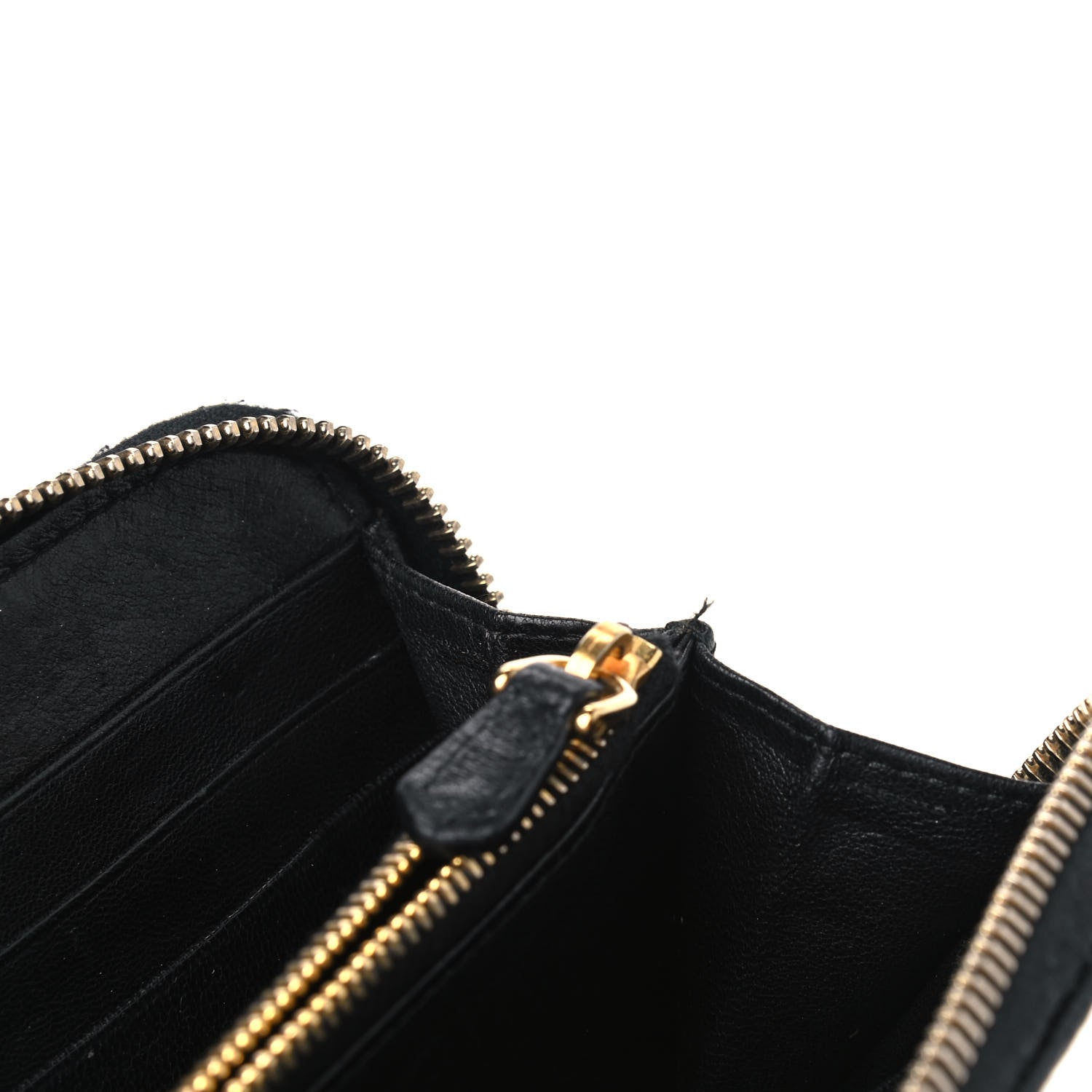 Prada Nappa Gaufre Zip Around Wallet Black 6 of 10