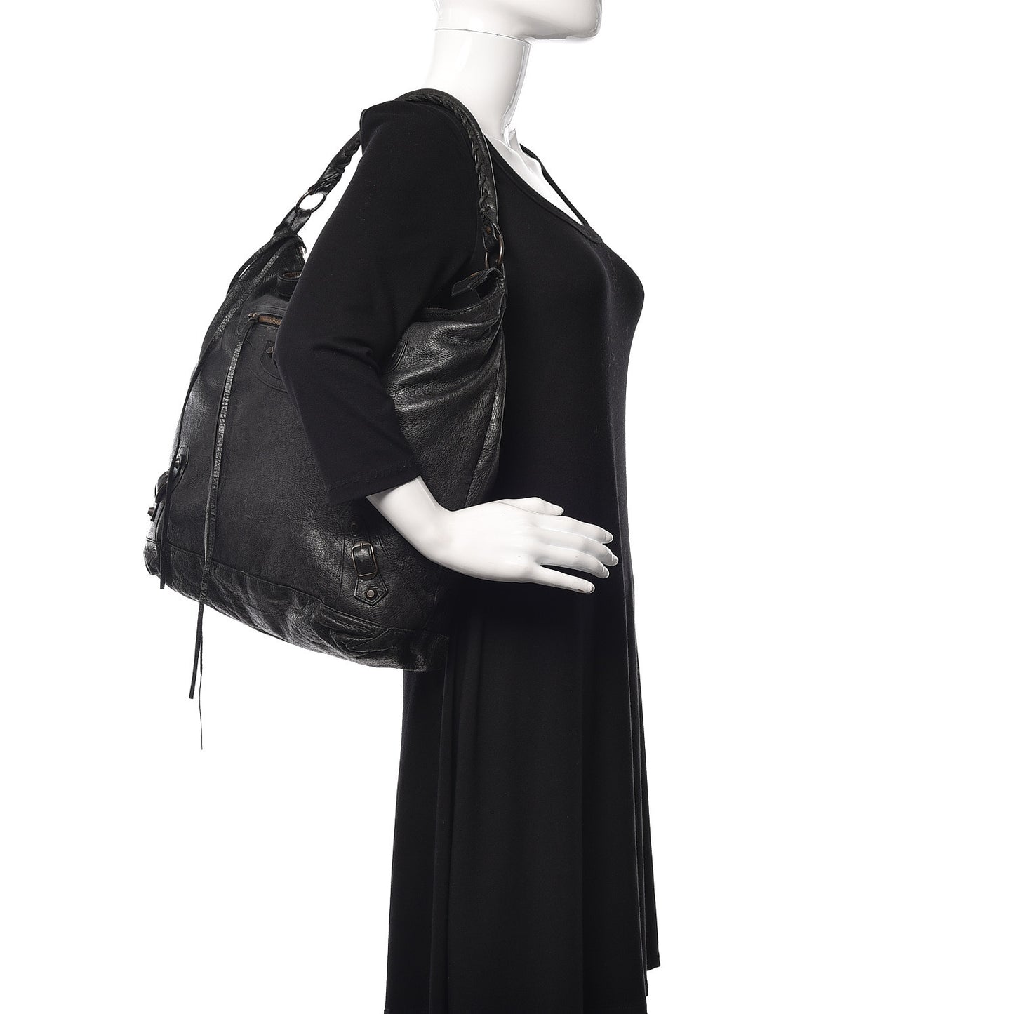 Agneau Classic Hardware Day Hobo Black