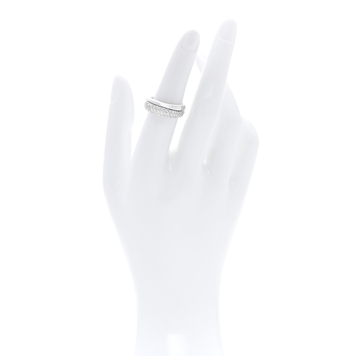 Parker & West by FASHIONPHILE 18K White Gold Diamond 1.00ctw Two Band Ring 51 5.75 2 of 5