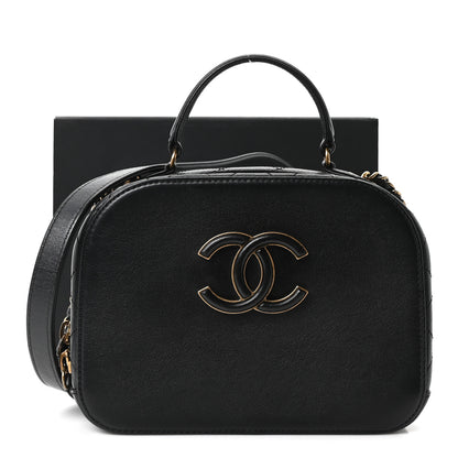 Chanel Shiny Calfskin Goatskin Small Coco Curve Vanity Bag Black 11 of 11
