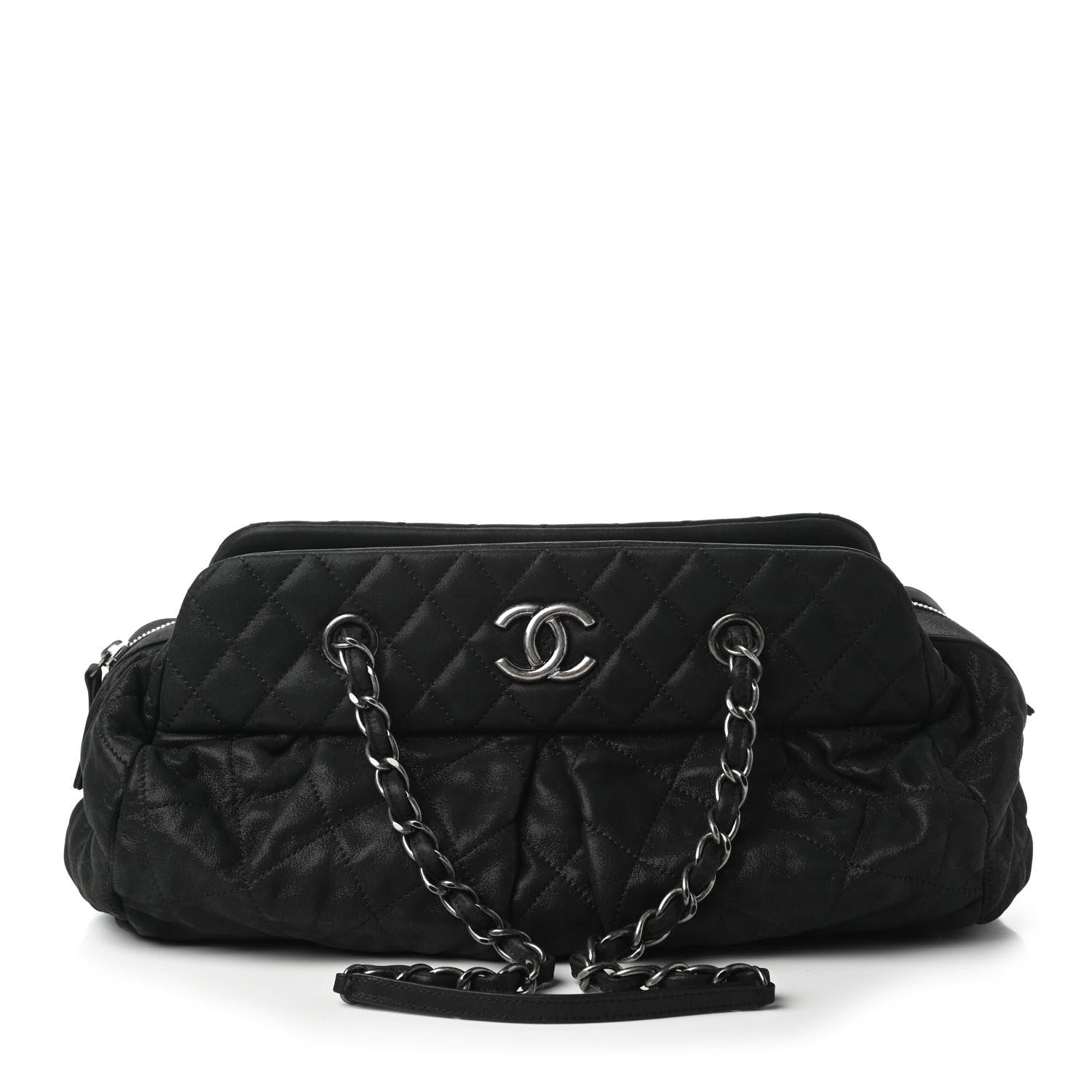 Chanel Iridescent Calfskin Chic Quilt Bowling Bag Black 1 of 10