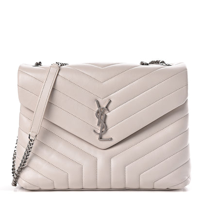 Saint Laurent Calfskin Y Quilted Monogram Medium Loulou Chain Satchel Ivory 1 of 11