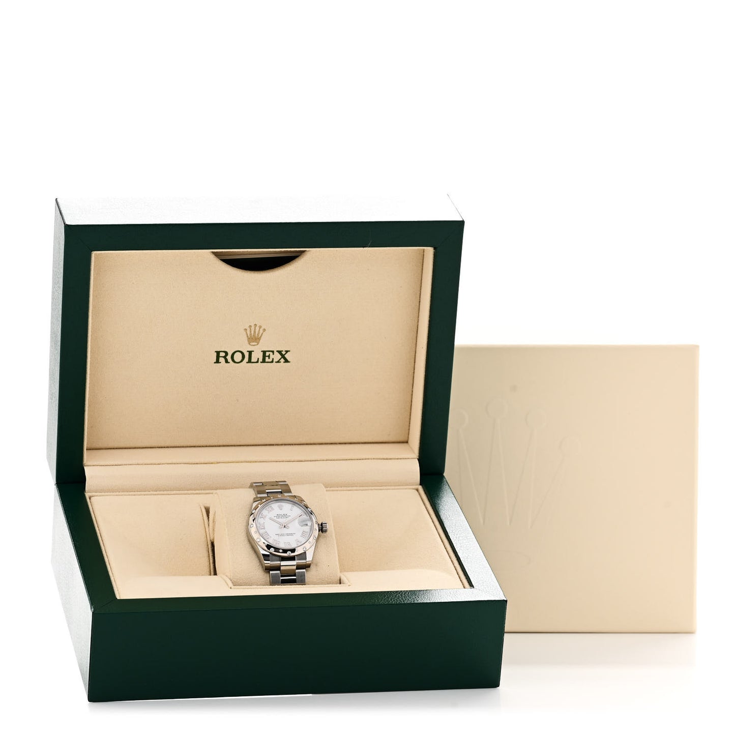 Stainless Steel 18K White Gold Diamond 31mm Oyster Perpetual Datejust Watch White Roman 178344