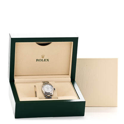 Rolex Stainless Steel 18K White Gold Diamond 31mm Oyster Perpetual Datejust Watch White Roman 178344 5 of 5