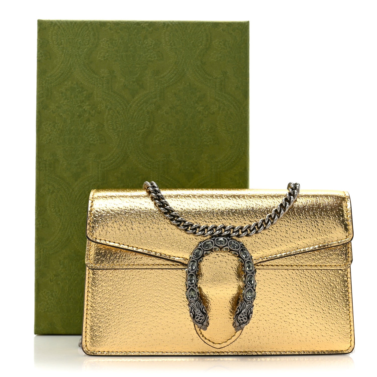 Gucci Metallic Calfskin Super Mini Dionysus Shoulder Bag Gold 12 of 12