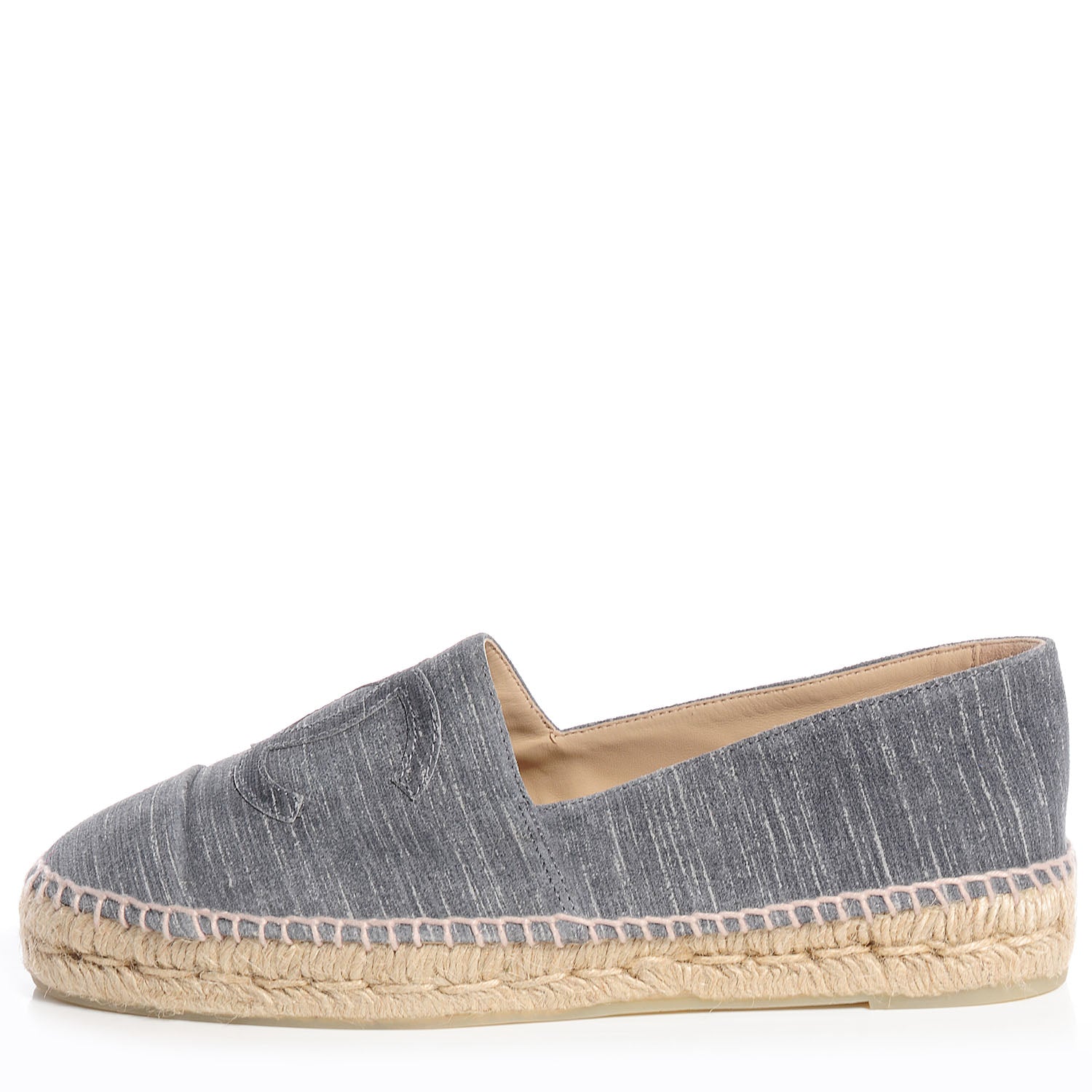 Chanel Striated Suede Espadrilles Dark Grey 41 1 of 8