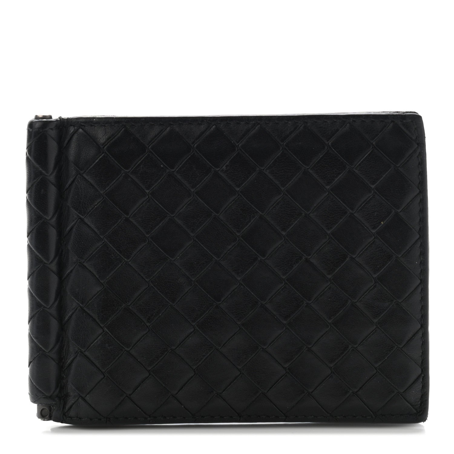 Bottega Veneta Nappa Intrecciato Bi-Fold Money Clip Wallet Black 1 of 10