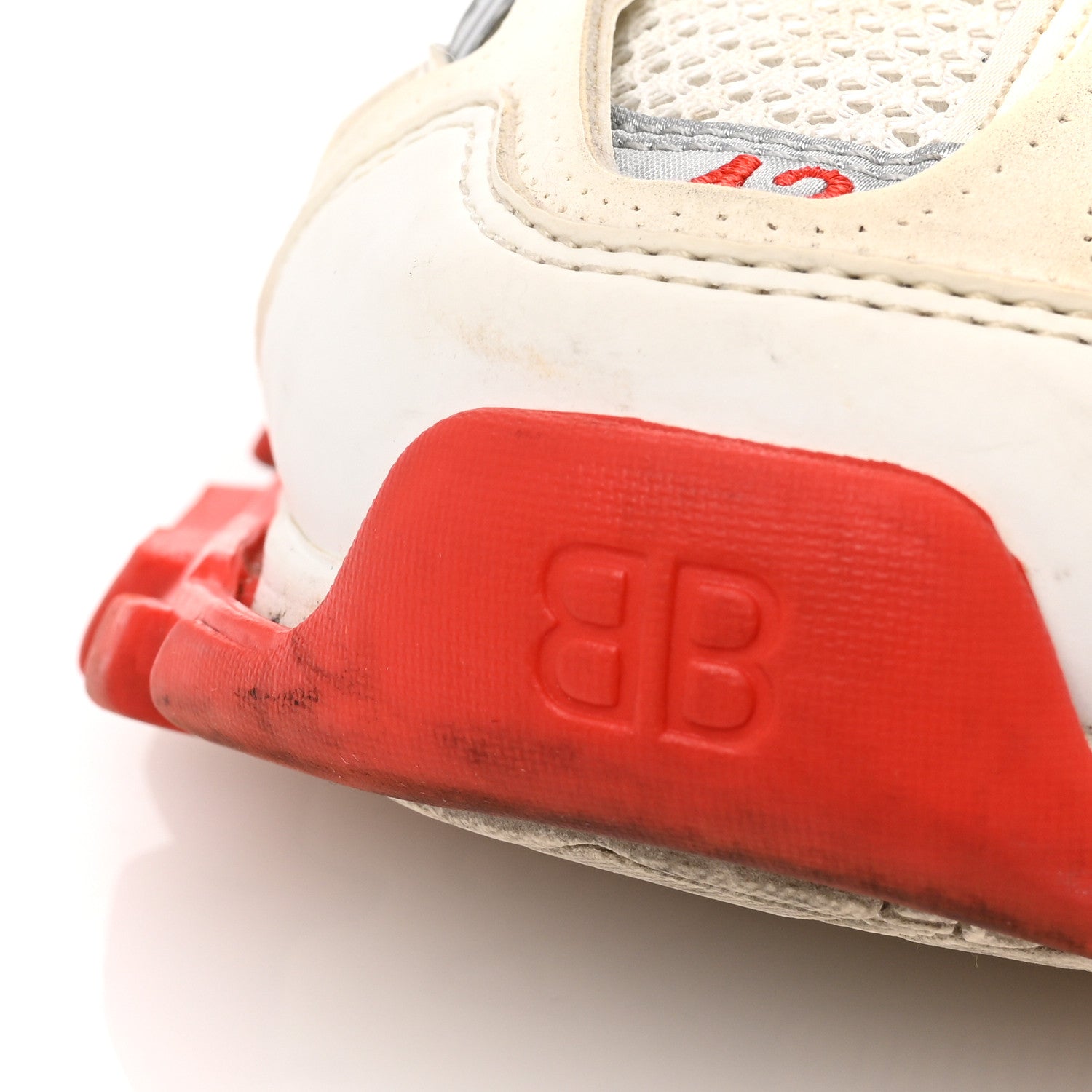 Balenciaga Mesh Worn Out Mens Track Sneakers 42 White Red Silver 9 of 9