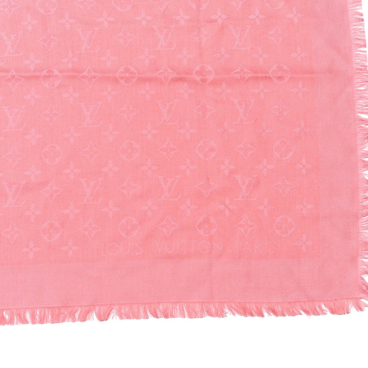 Silk Wool Monogram Denim Shawl Pivoine