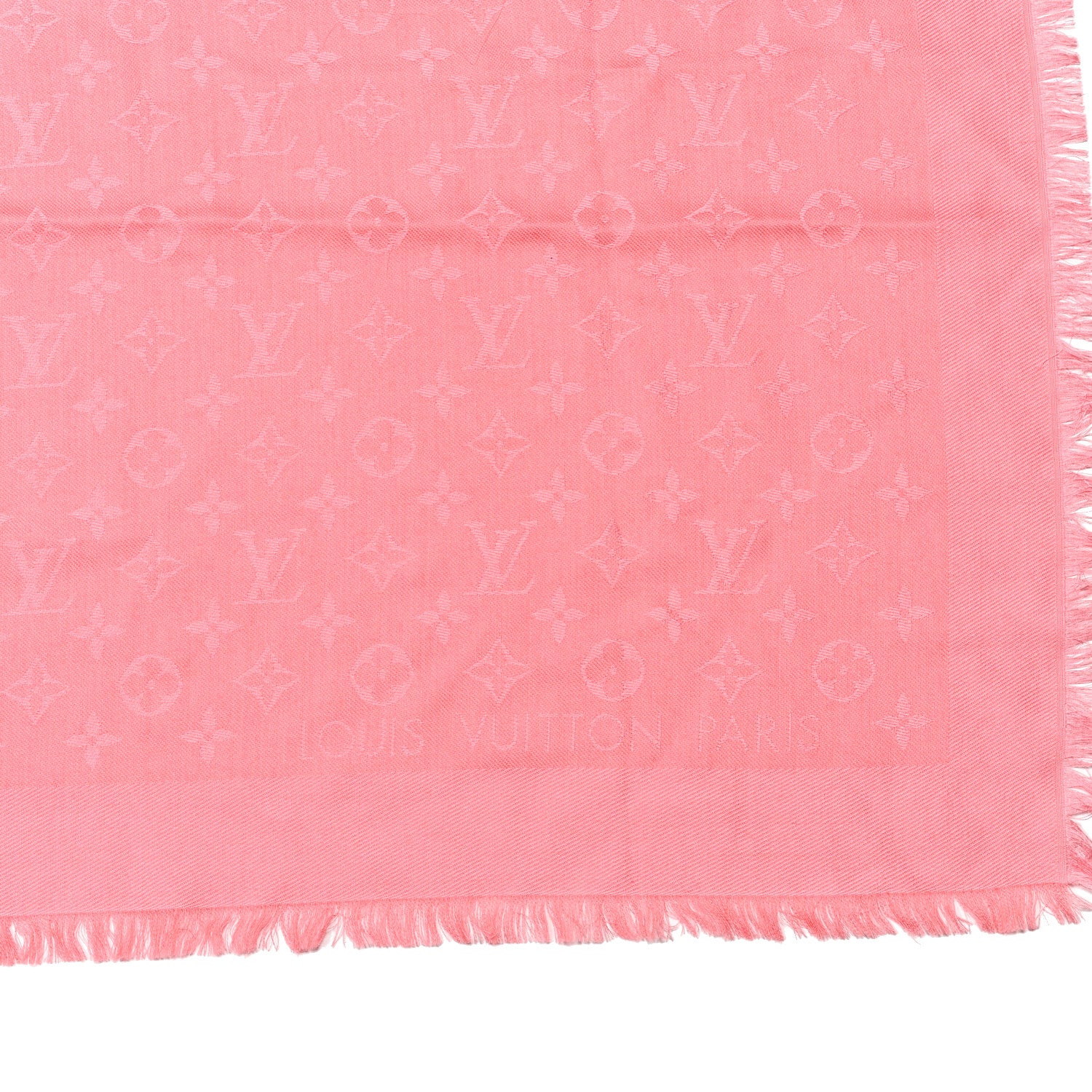 Louis Vuitton Silk Wool Monogram Denim Shawl Pivoine 2 of 3