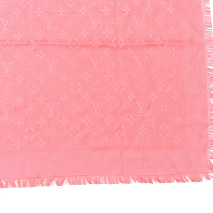 Louis Vuitton Silk Wool Monogram Denim Shawl Pivoine 2 of 3