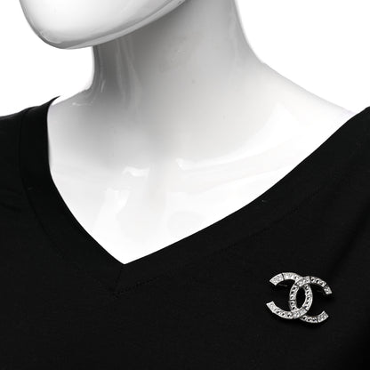 Chanel Baguette Crystal CC Brooch Silver 2 of 5
